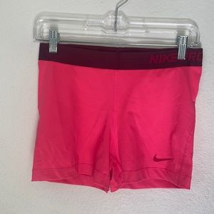 Nike pro neon pink shorts
